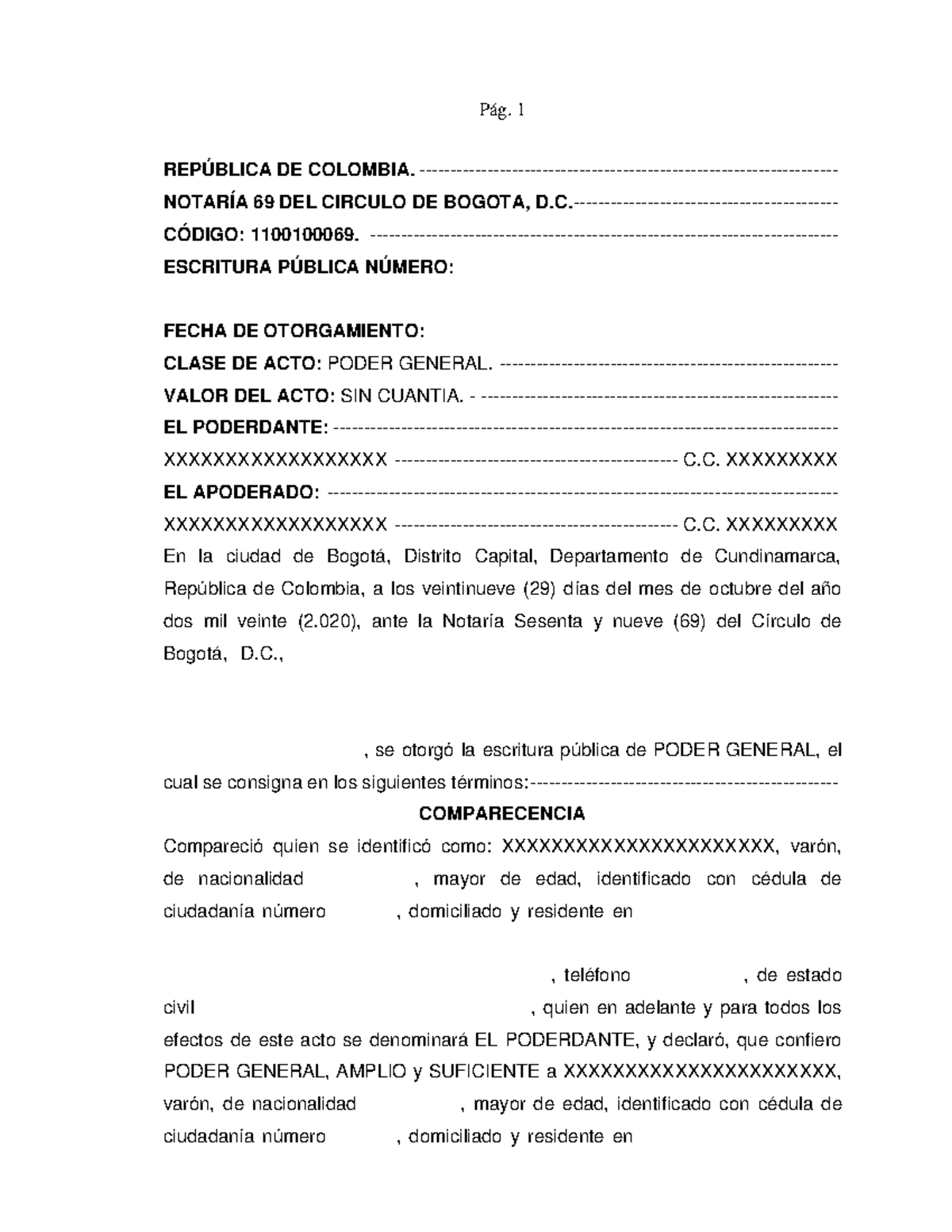 Poder General Notarial - Notaría 69 Bogotá D.C. - Studocu