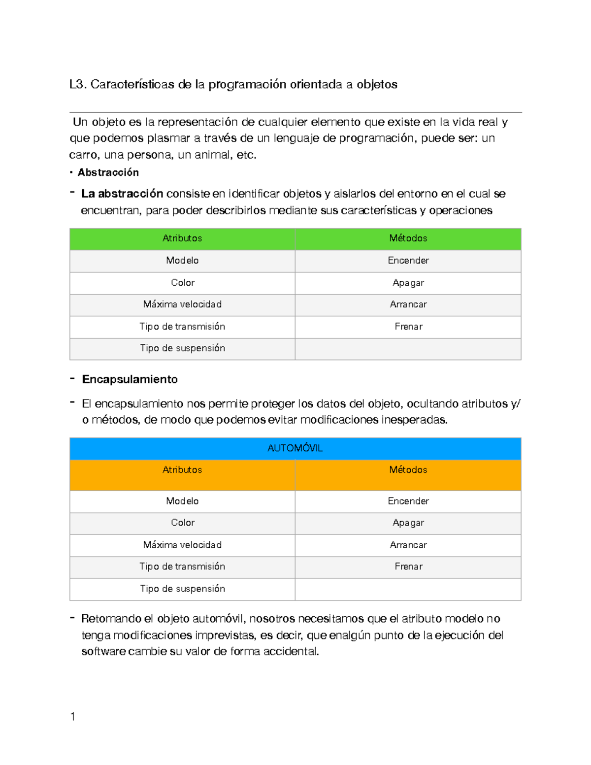 L3. Fundamentos de la Programación Orientada a Objetos y Sus ...