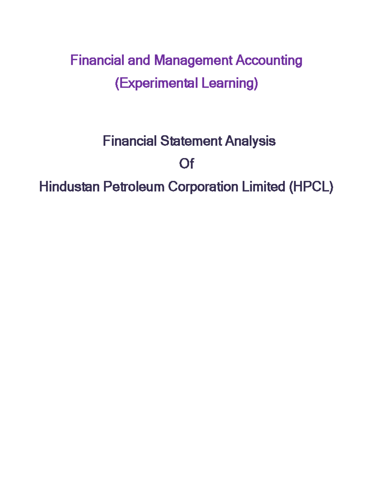 HPCL Financial Statement Analysis: Insights and Findings for FY22 - Studocu