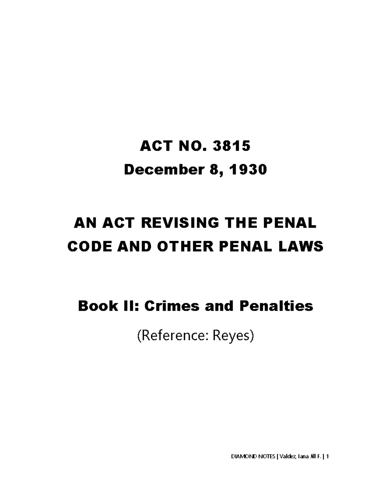 RPC BOOK 2: Diamond Notes on Crimes Against National Security - Studocu