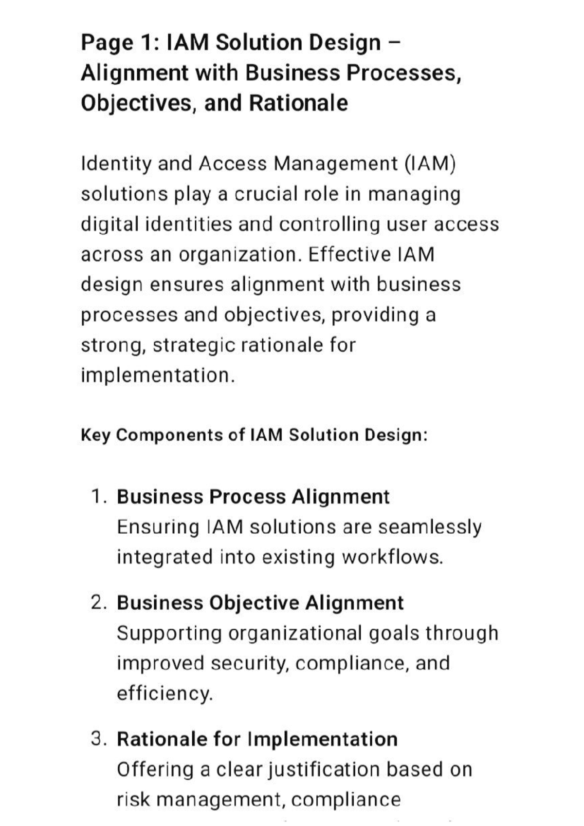 IAM Solution Design: Aligning with Business Processes & Objectives ...