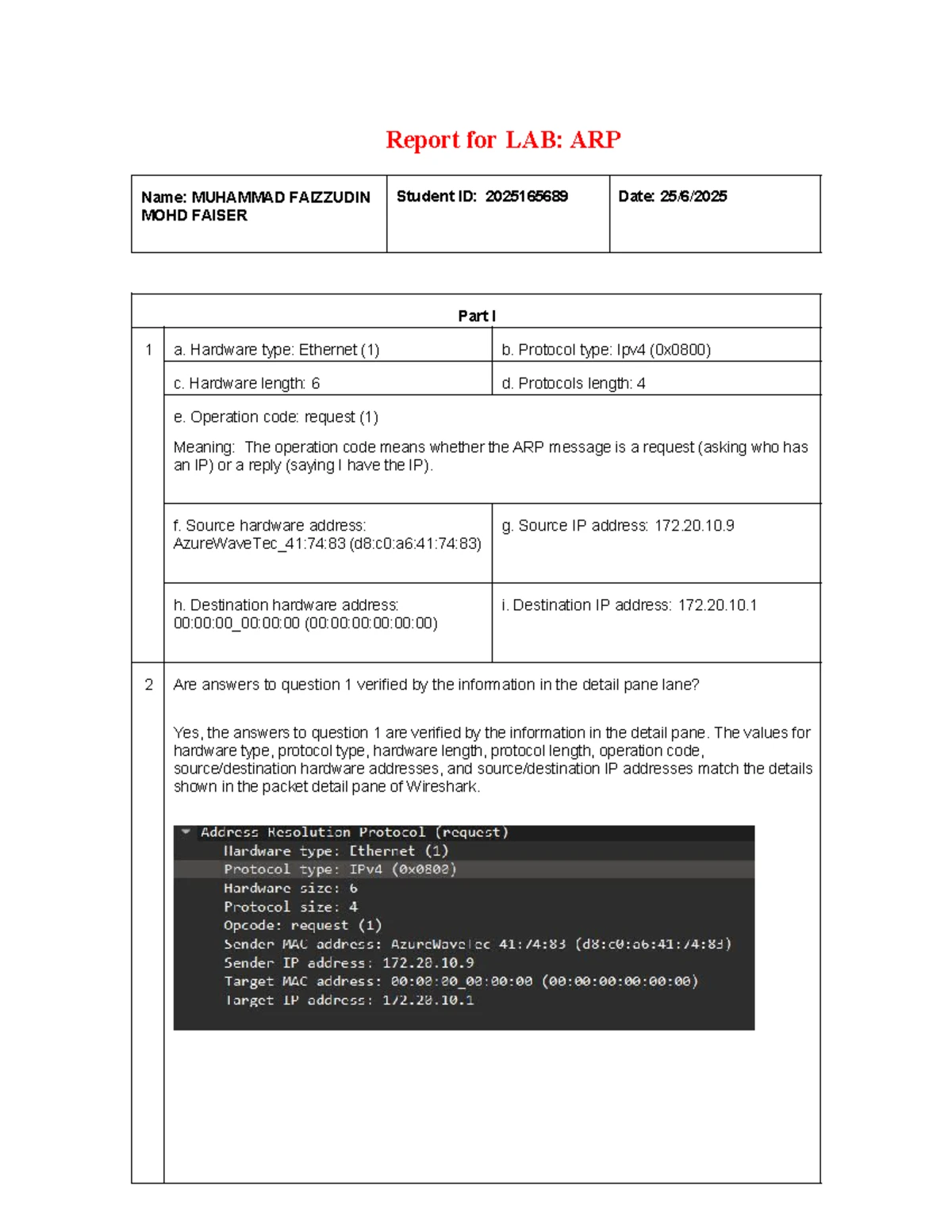 ITT459 Lab Report: Wireshark Frame Analysis - Studocu