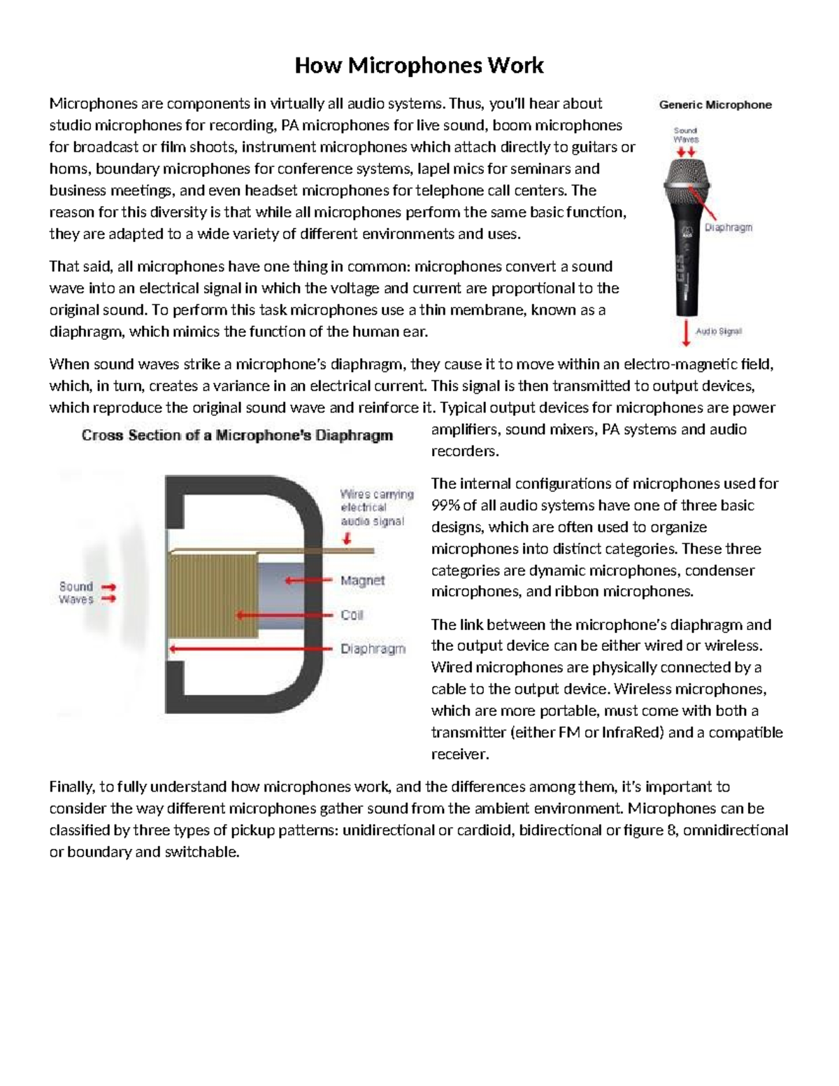 Understanding Microphones: Types, Functions, and Applications (Course ...