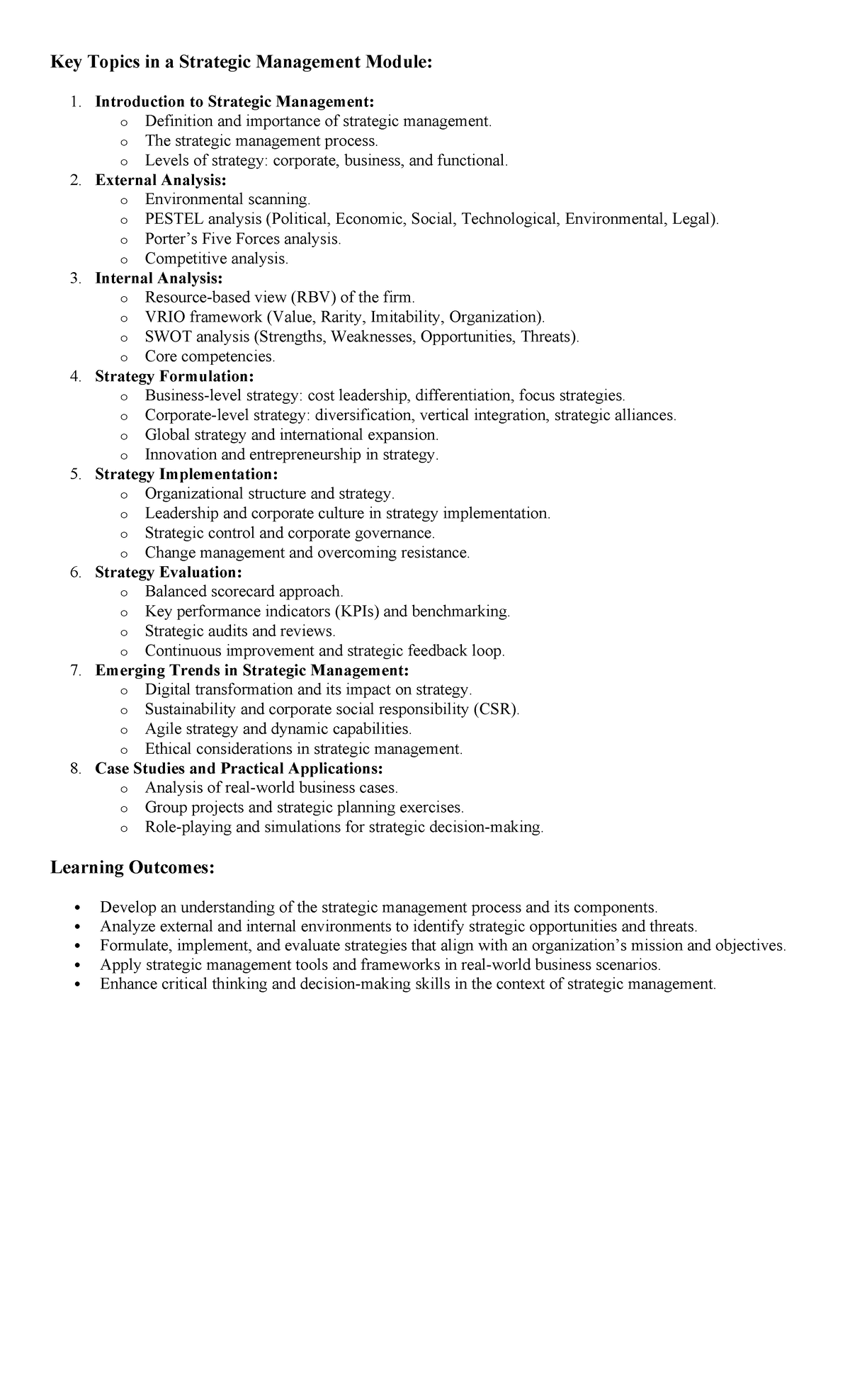 Strategic Management Overview: Key Concepts & Frameworks (SM101) - Studocu