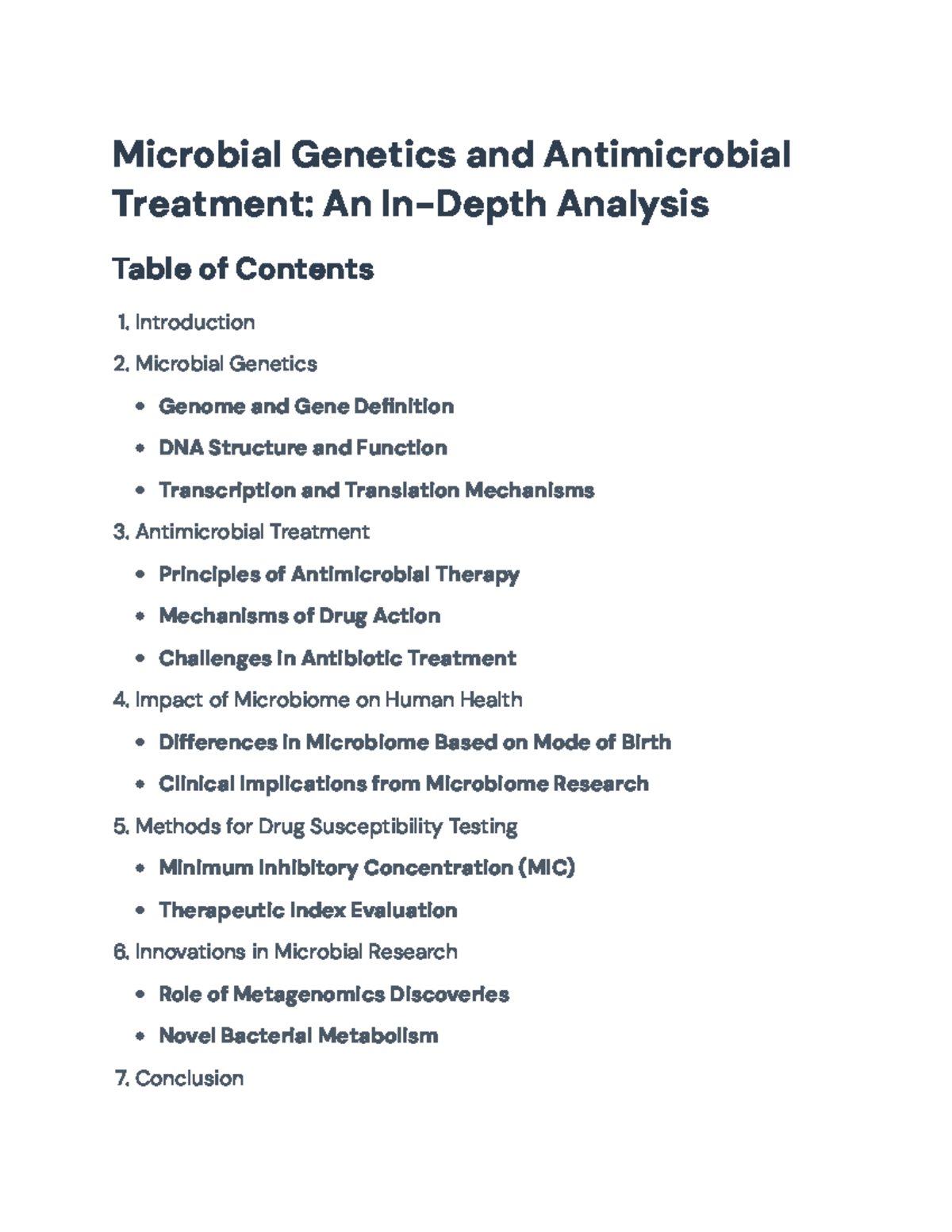 Microbial Genetics & Antimicrobial Treatment: Advances and Insights ...