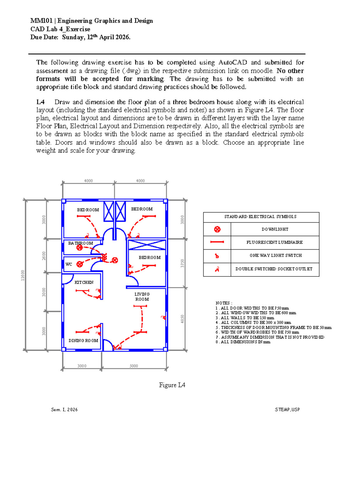 MM101 CAD Lab 4: Floor Plan & Electrical Layout Exercise - Studocu