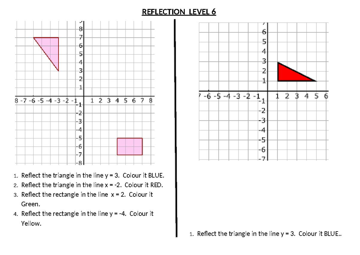Reflection Exercises for Level 6: Triangle and Rectangle ...