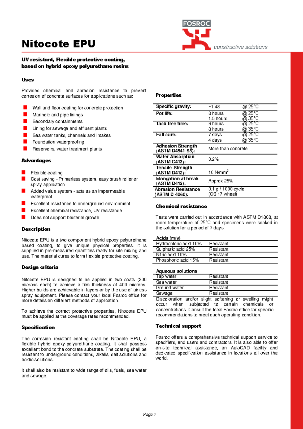 TDS Nitocote EPU: UV-Resistant Hybrid Epoxy Coating Guide - Studocu