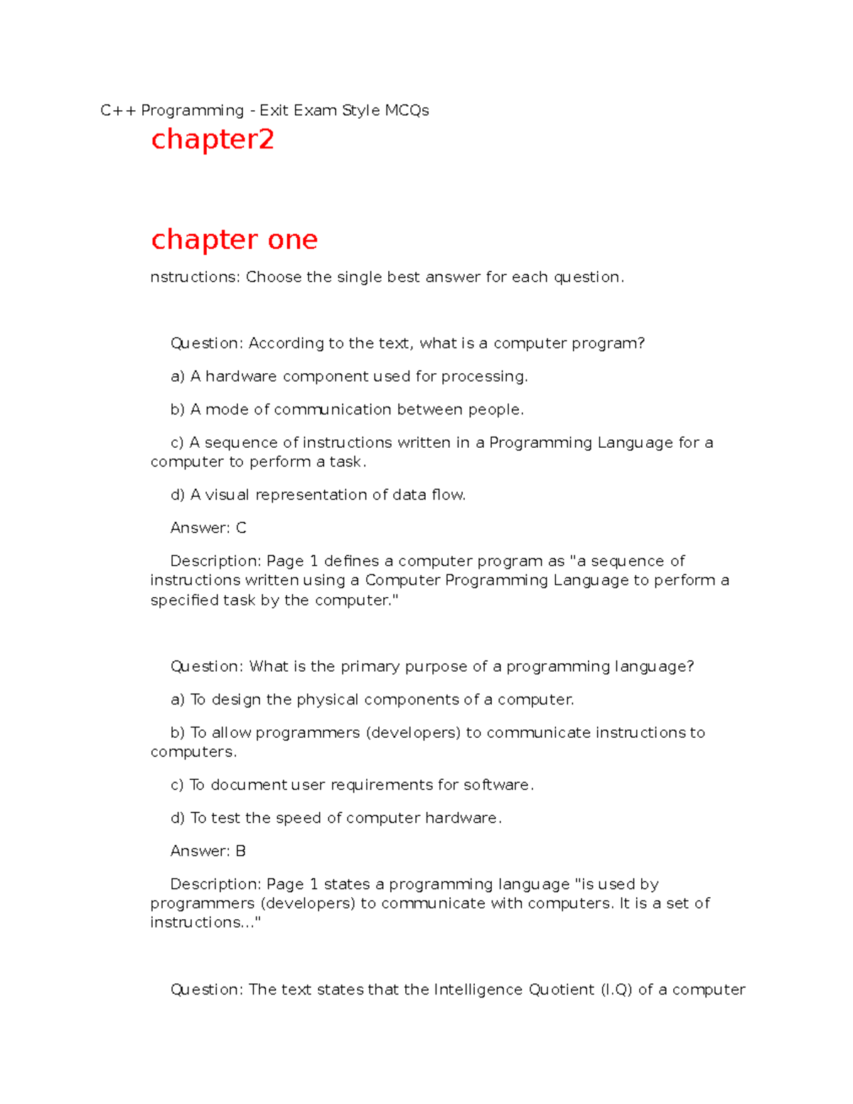 C++google quation - database gais - C++ Programming - Exit Exam Style ...