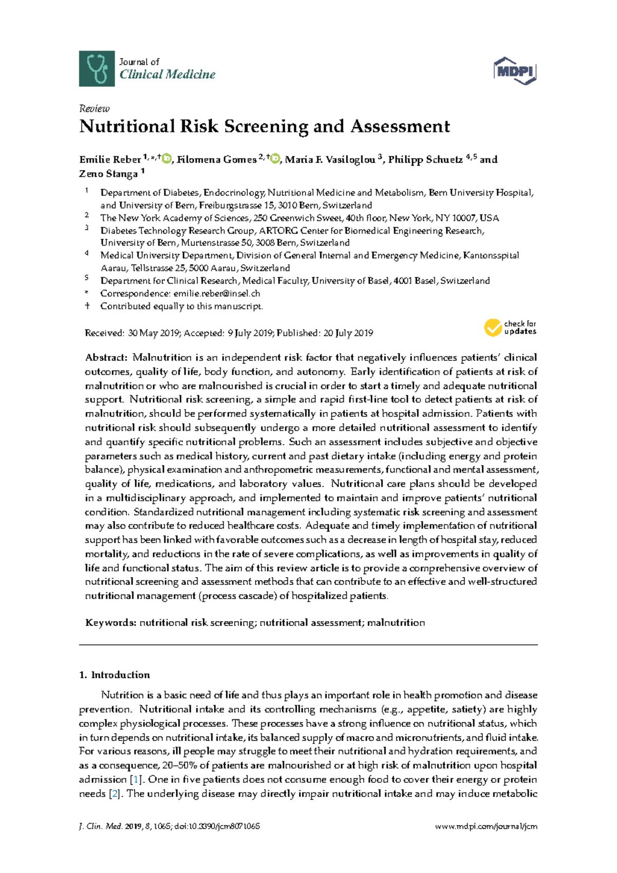 Nutritional Risk Screening and Assessment - Journal of Clinical ...