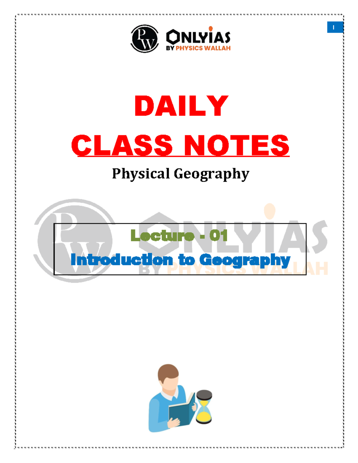 Physical Geography 01 Daily Class Notes - Lecture - 01 Introduction to ...
