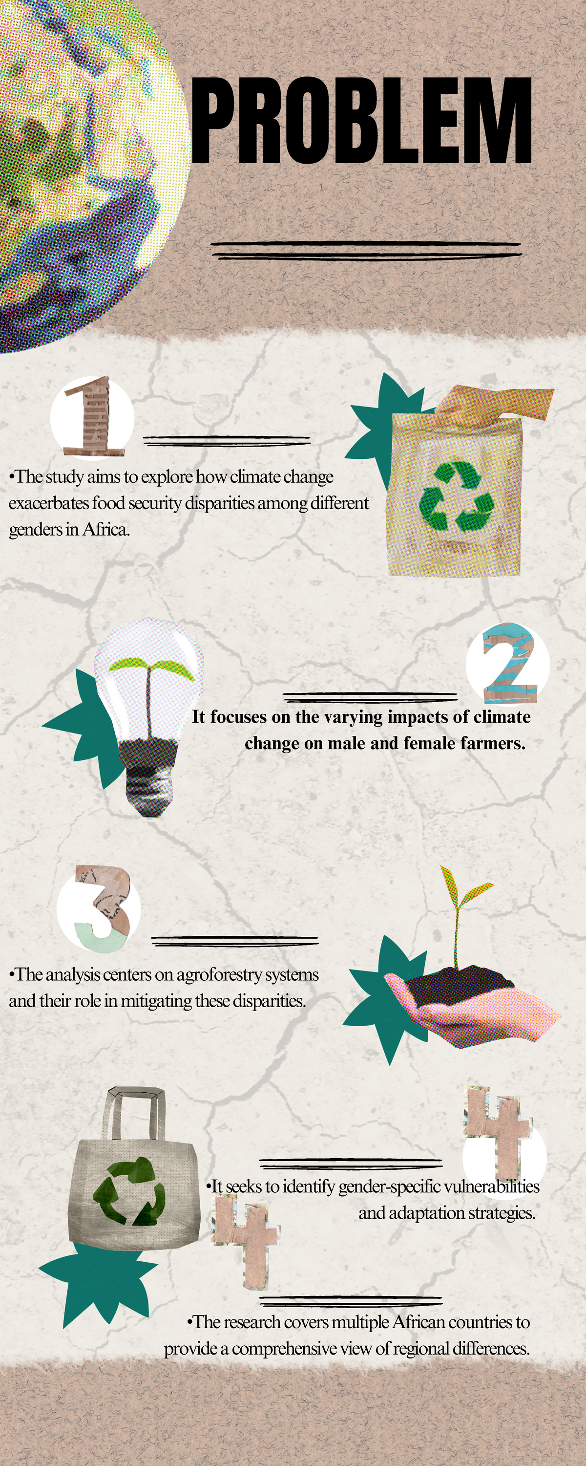 Brown Scrapbook Climate Change Infographic - PROBLEM •The study aims to ...