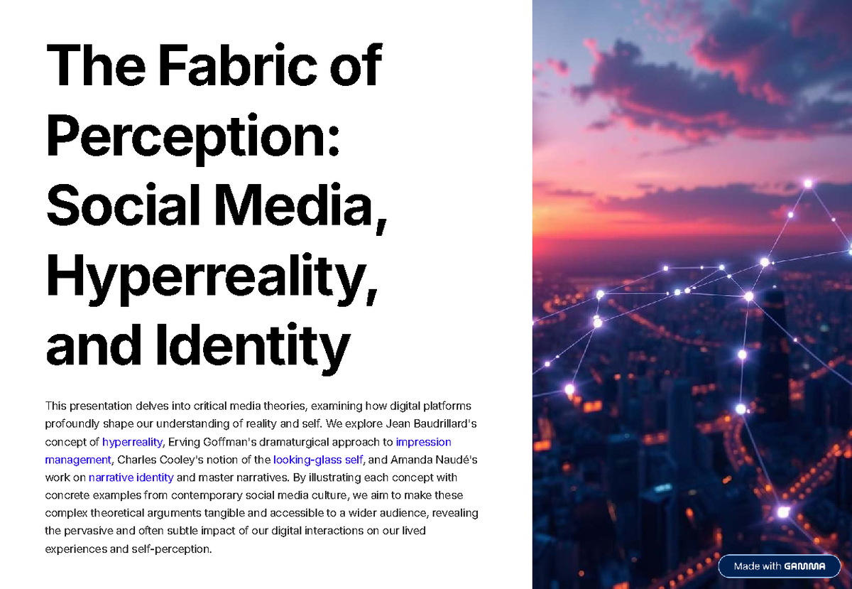 The Fabric of Perception: Social Media, Hyperreality & Identity ...