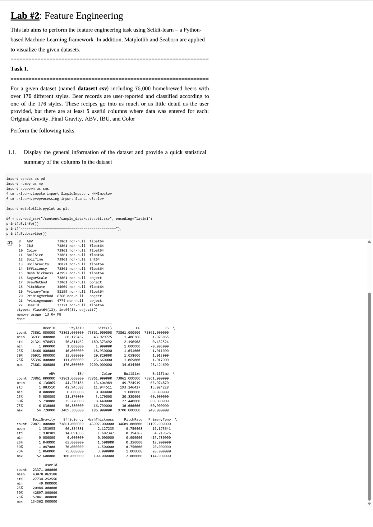 Data Analysis Techniques Using Python - ABV 73861 Dataset Insights ...