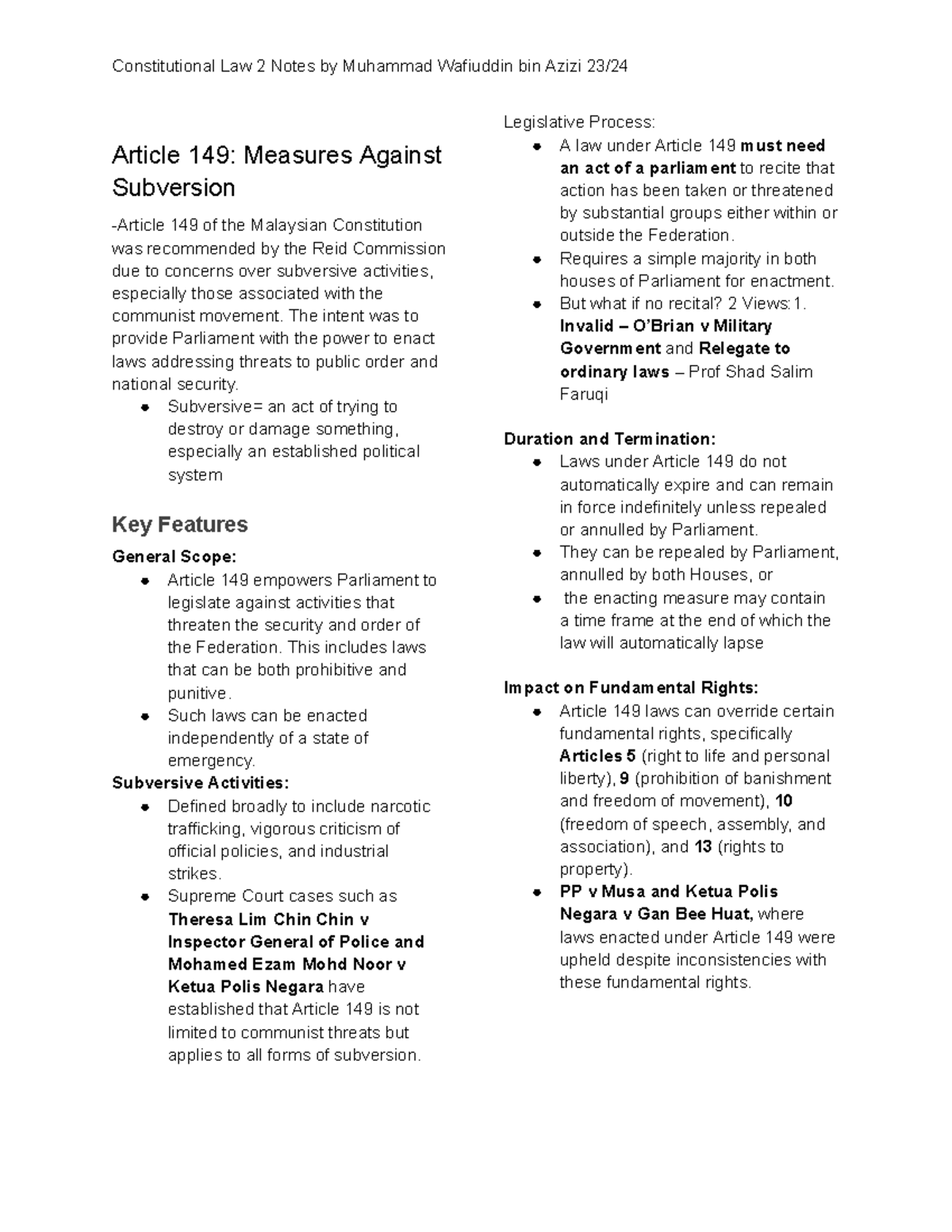 Consti Special Powers - Final exam notes - Article 149: Measures ...