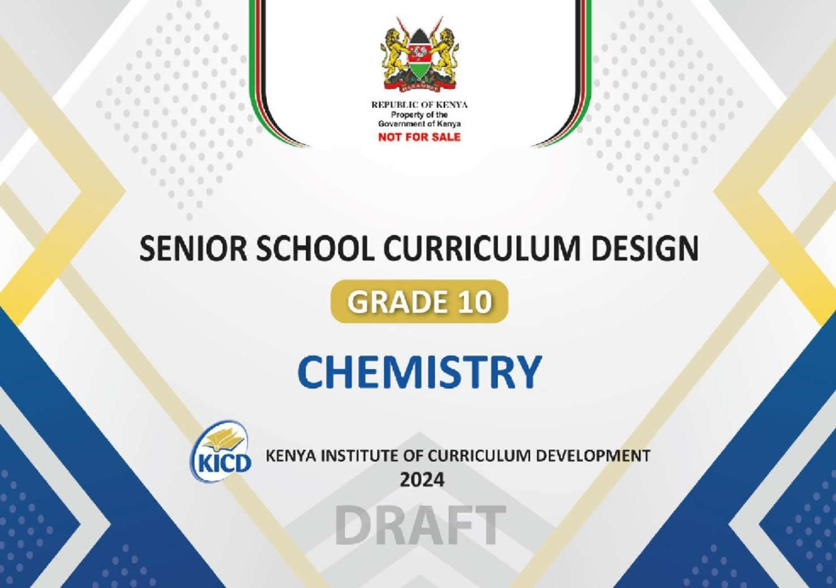Chemistry Curriculum Design for Grade 10 - KICD June 2024 - Studocu