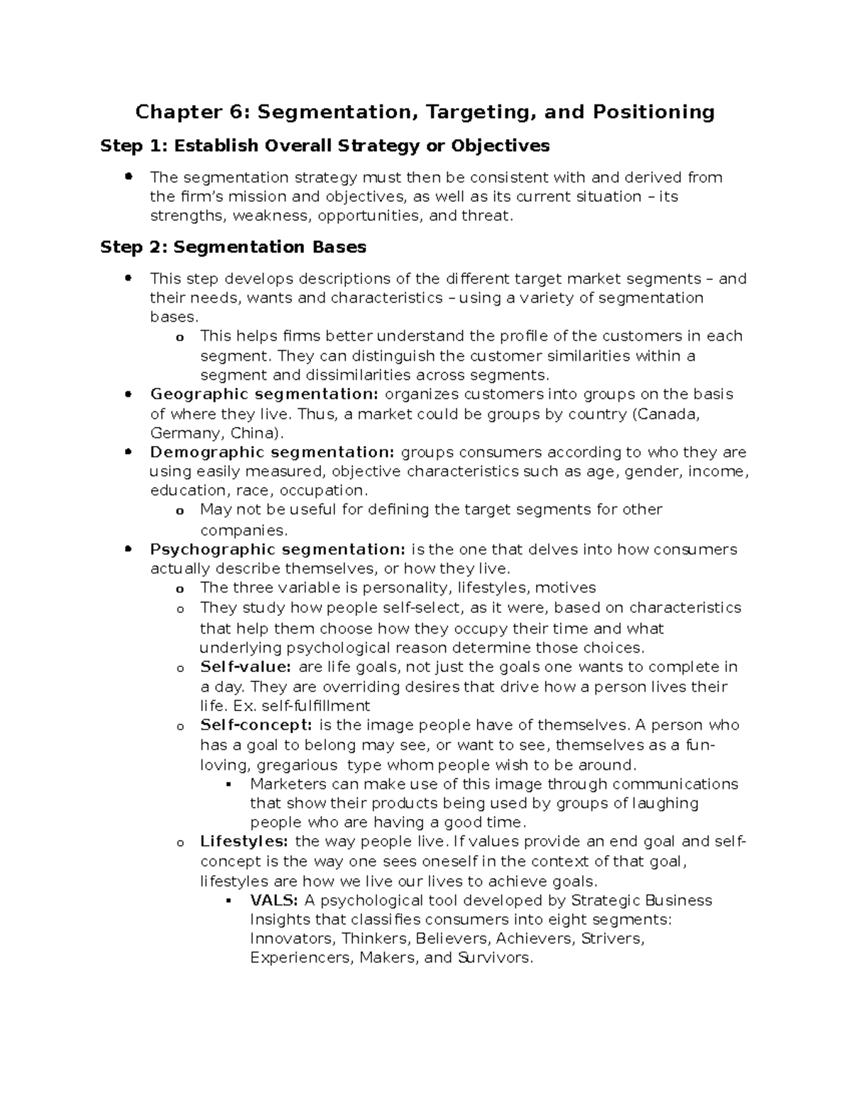 Marketing 101: Chapter 6 - Segmentation, Targeting, Positioning (STP ...
