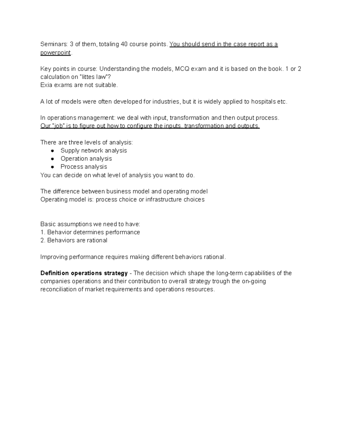 Operations Management: Key Concepts and Strategies (OM-2) - Studocu
