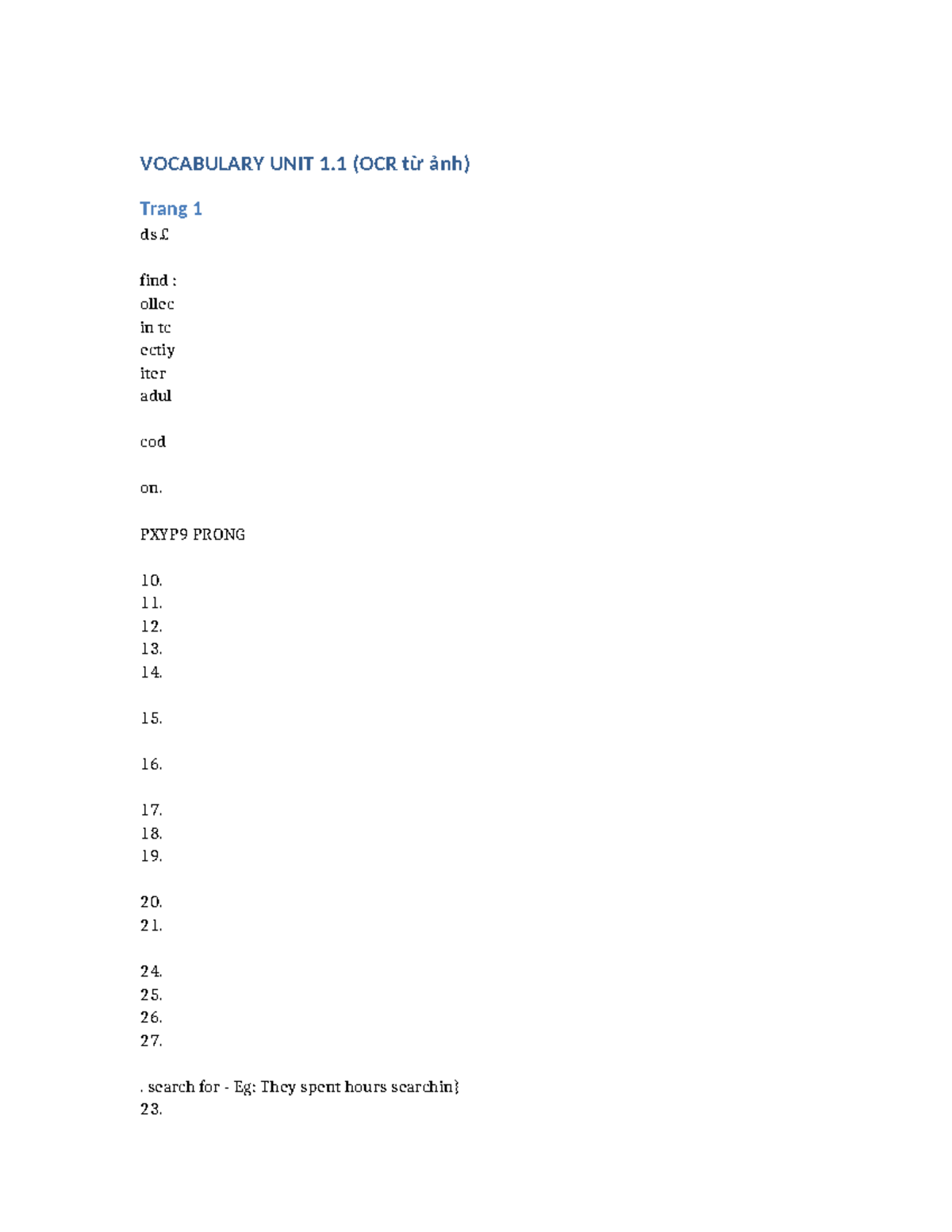 Vocabulary Unit 1.1 (OCR) - Key Terms and Examples - Studocu
