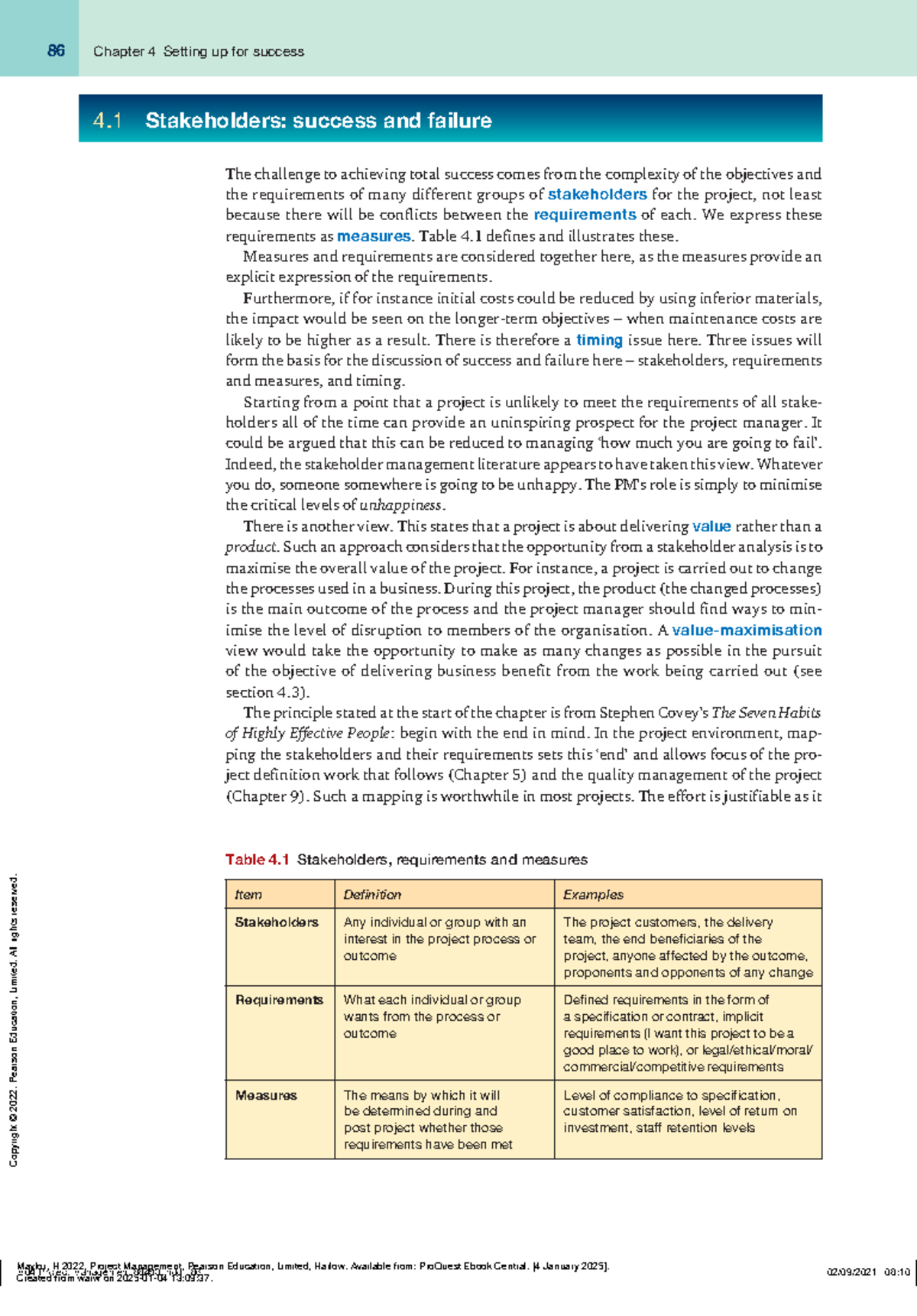 Reading 4 - 86 Chapter 4 Setting up for success ####### Item Definition ...