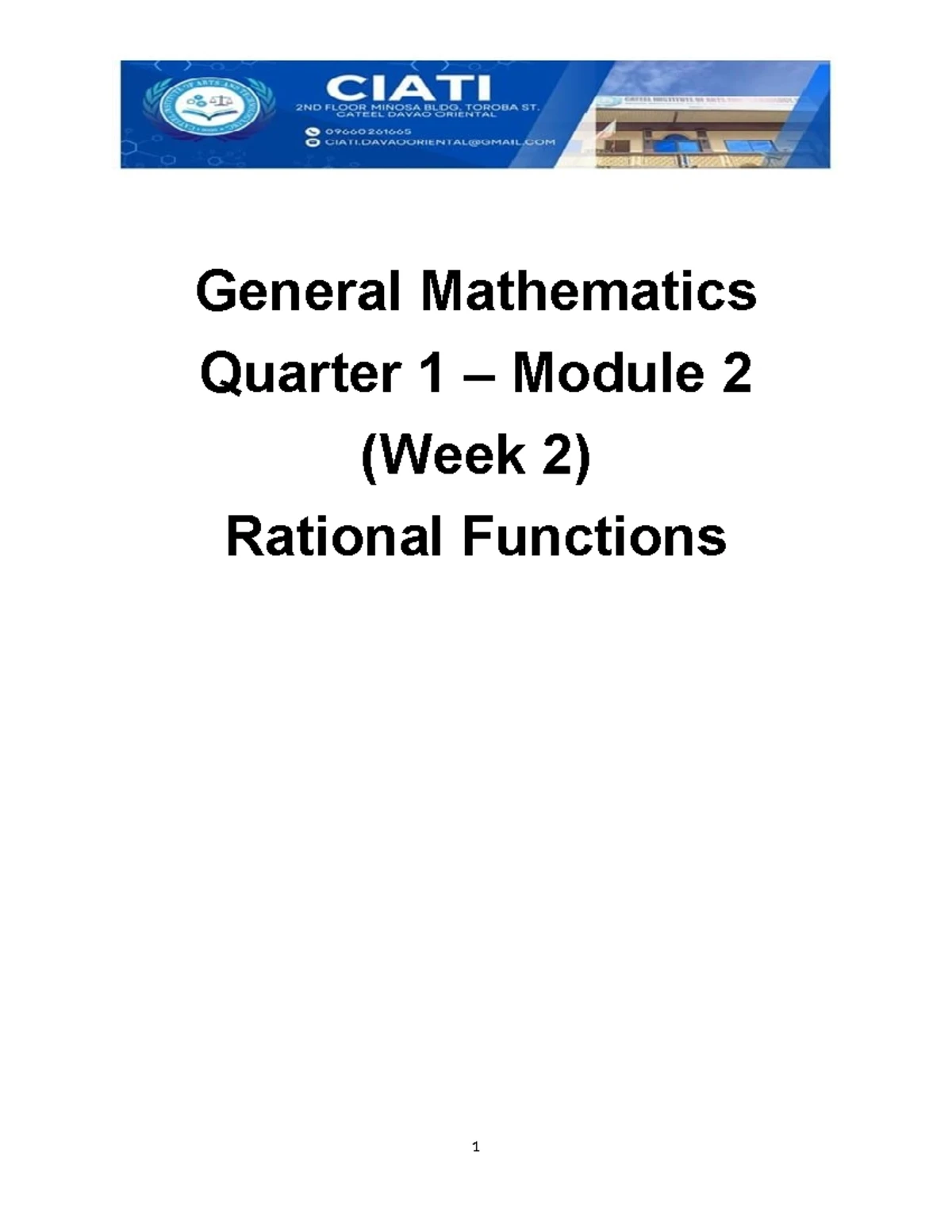 General Mathematics Module 2 week 2 - General Mathematics Quarter 1 ...