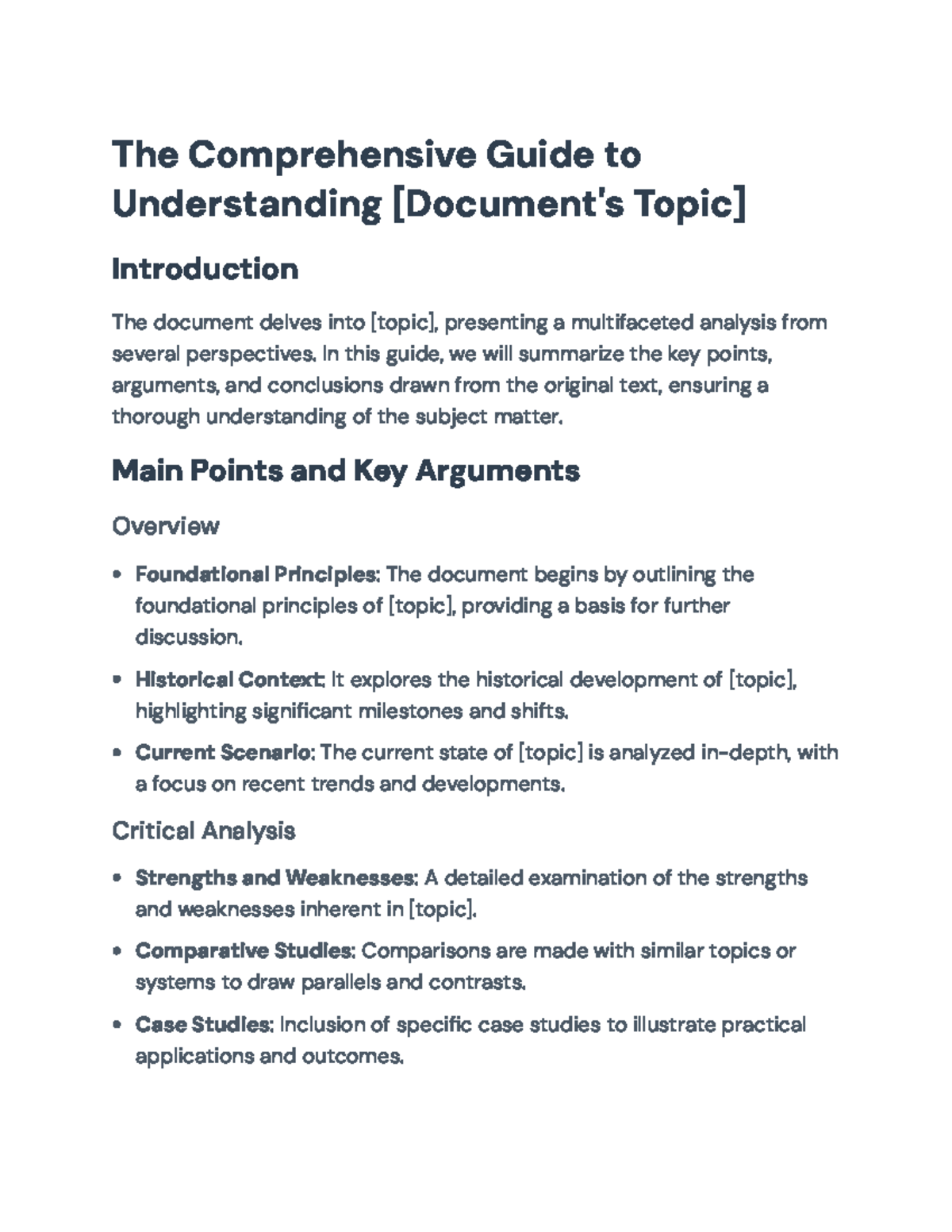 Comprehensive Guide to Understanding [Document's Topic] Analysis - The ...
