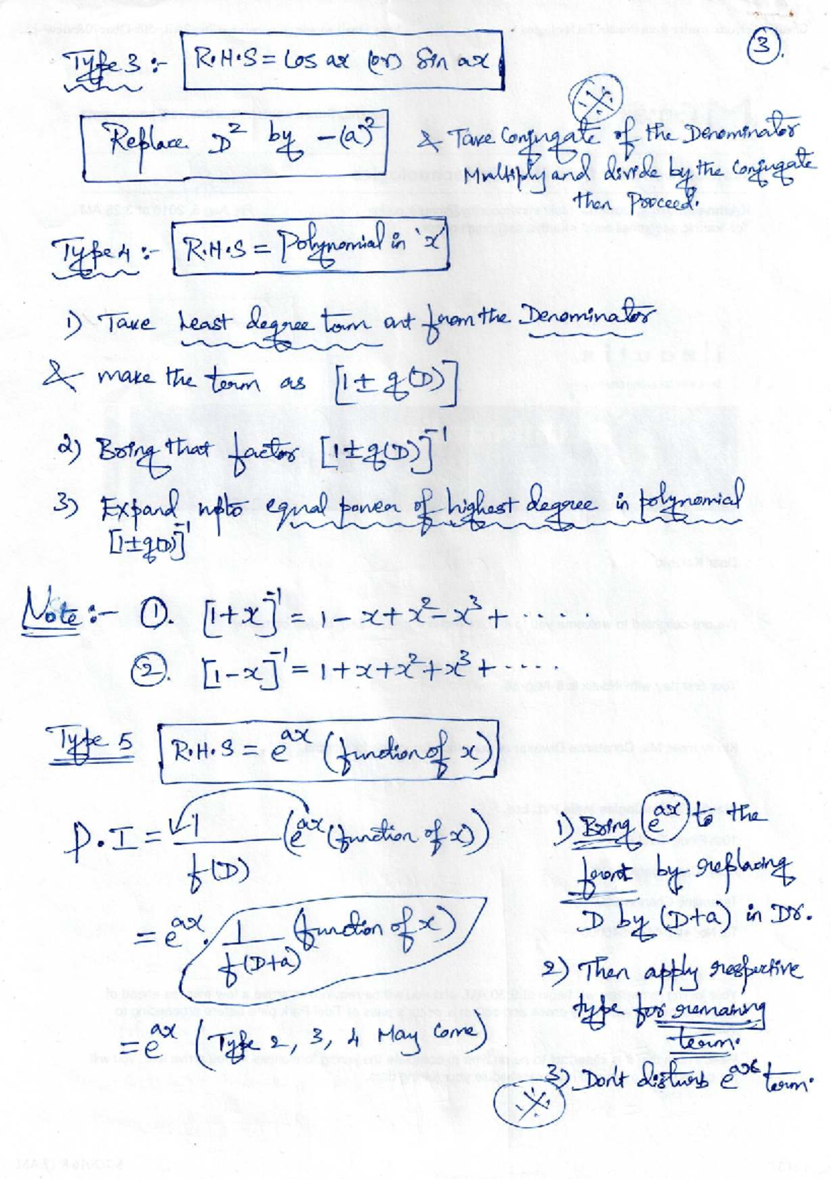 Unit 3 - ODE Formulas & Techniques for 2nd Order Linear D.E. - Studocu