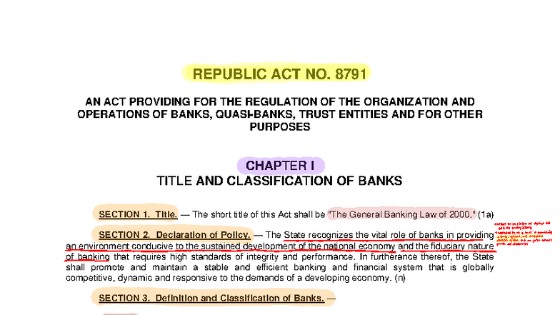 General Banking LAW RA 8791 - REPUBLIC ACT NO. 8791 AN ACT PROVIDING ...