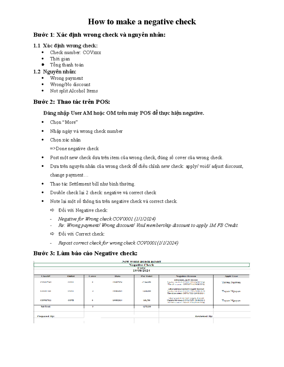 How to negative check - English - How to make a negative check Bước 1 ...