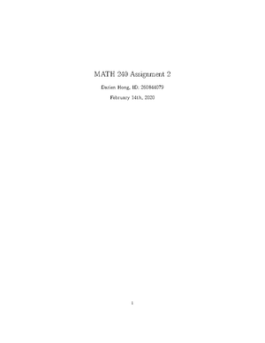 Assignment 1 Math 240 - Math 240: Discrete Structures Winter 2020 ...