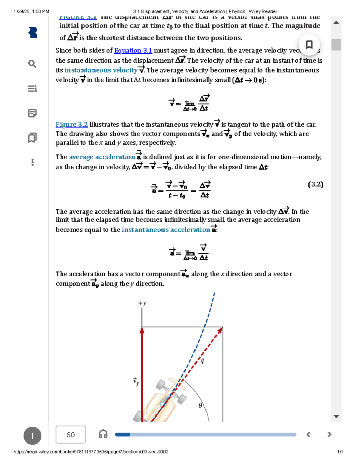 Displacement, Velocity, and Acceleration: PHYS 101 Lecture Notes - Studocu