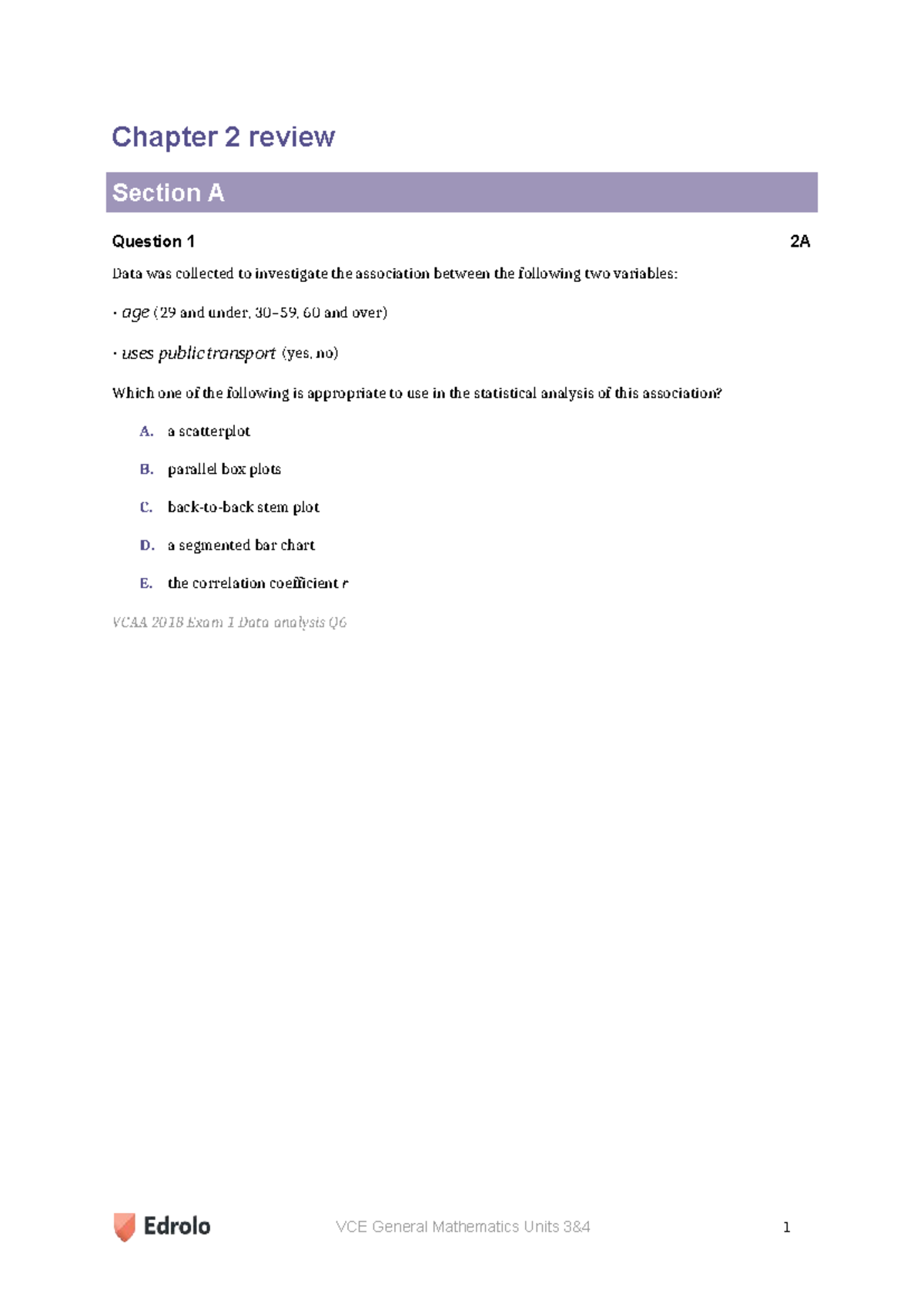 VCE General Mathematics Units 34 - Chapter 2 Review Answers and ...