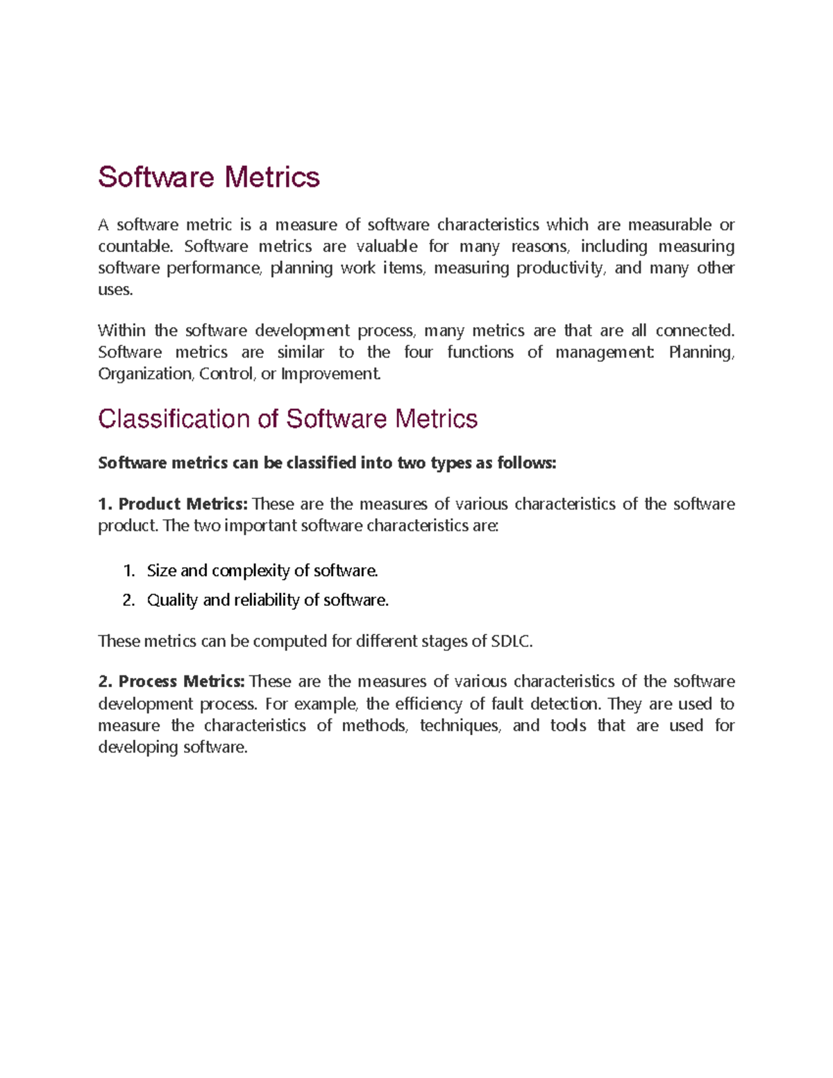 Software Metrics: Understanding and Classifying Metrics in Development ...