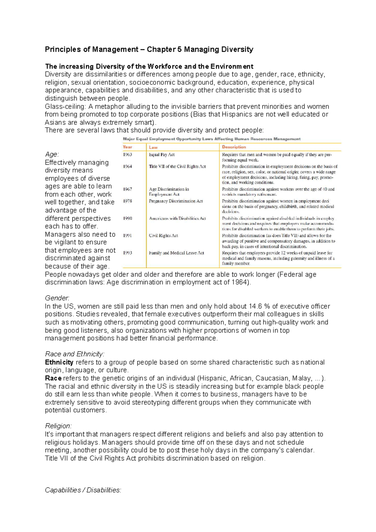 Principles of Management (MGT 101) Chapter 5: Managing Workforce ...
