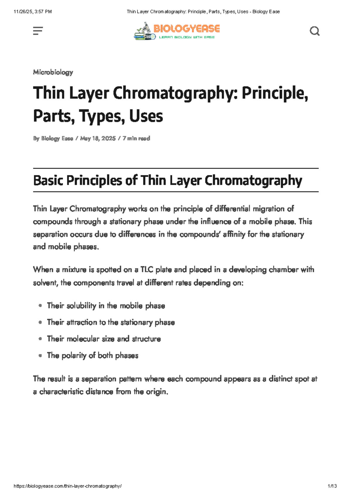 Thin Layer Chromatography Ppt