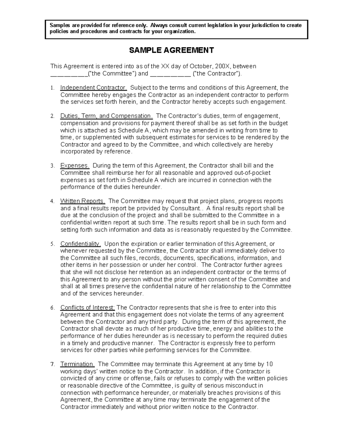 Sample Contract Agreement Template for Contractors - Studocu