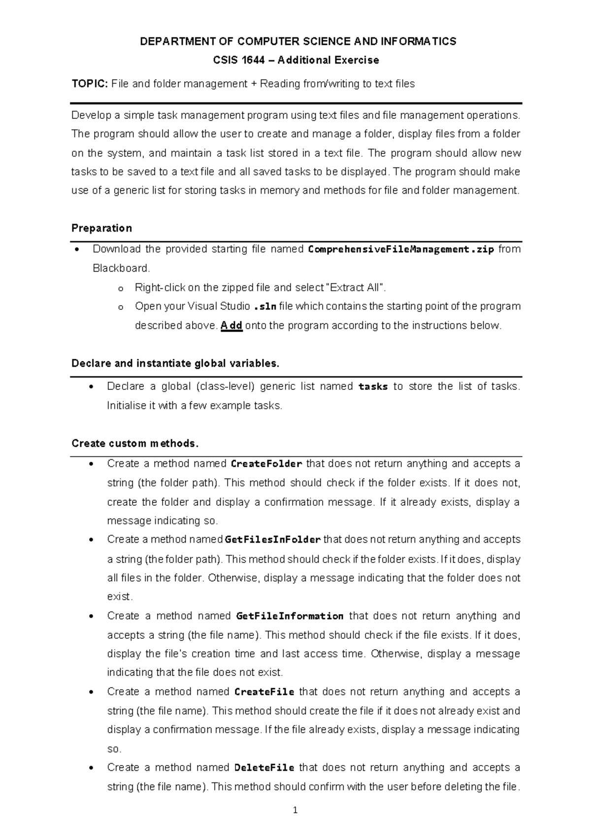 CSIS 1644 Final Exercise: File & Folder Management with Text Files ...