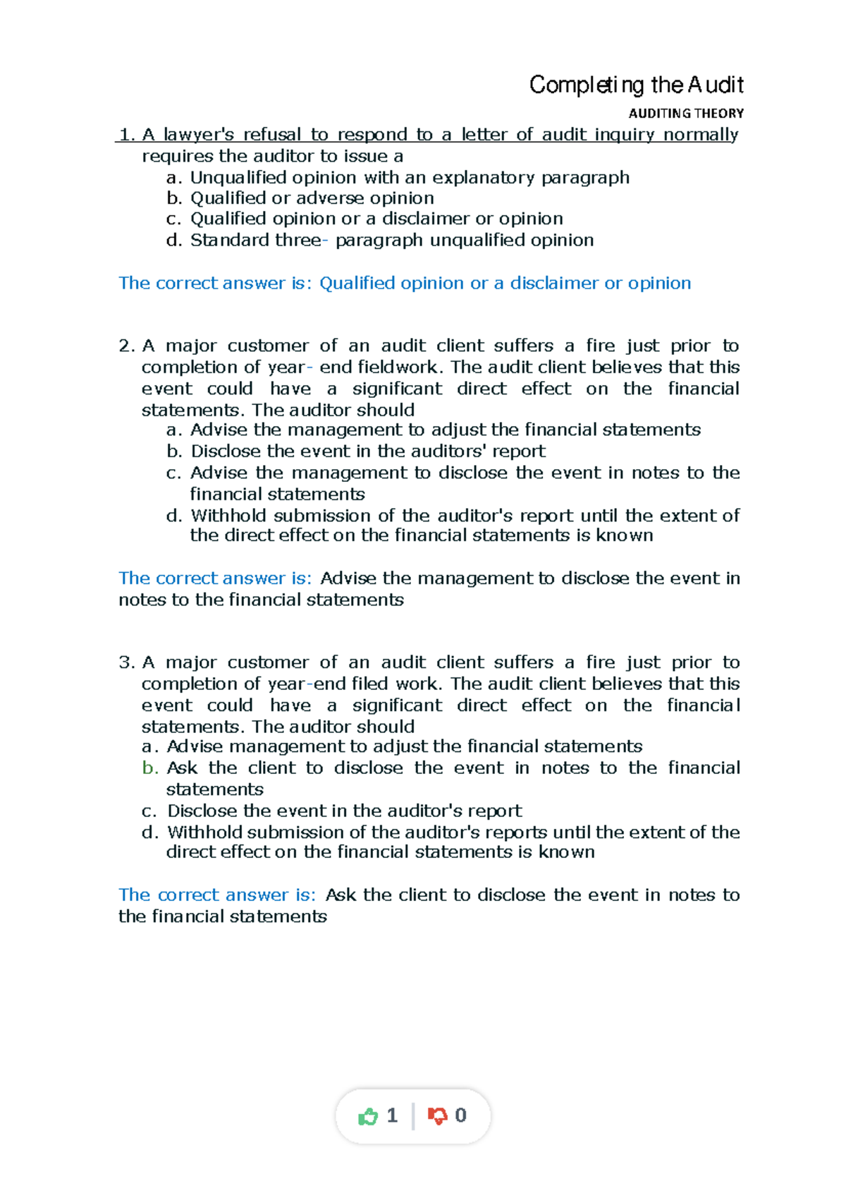Audit Process and Opinion: Insights from AUDITING THEORY - Studocu