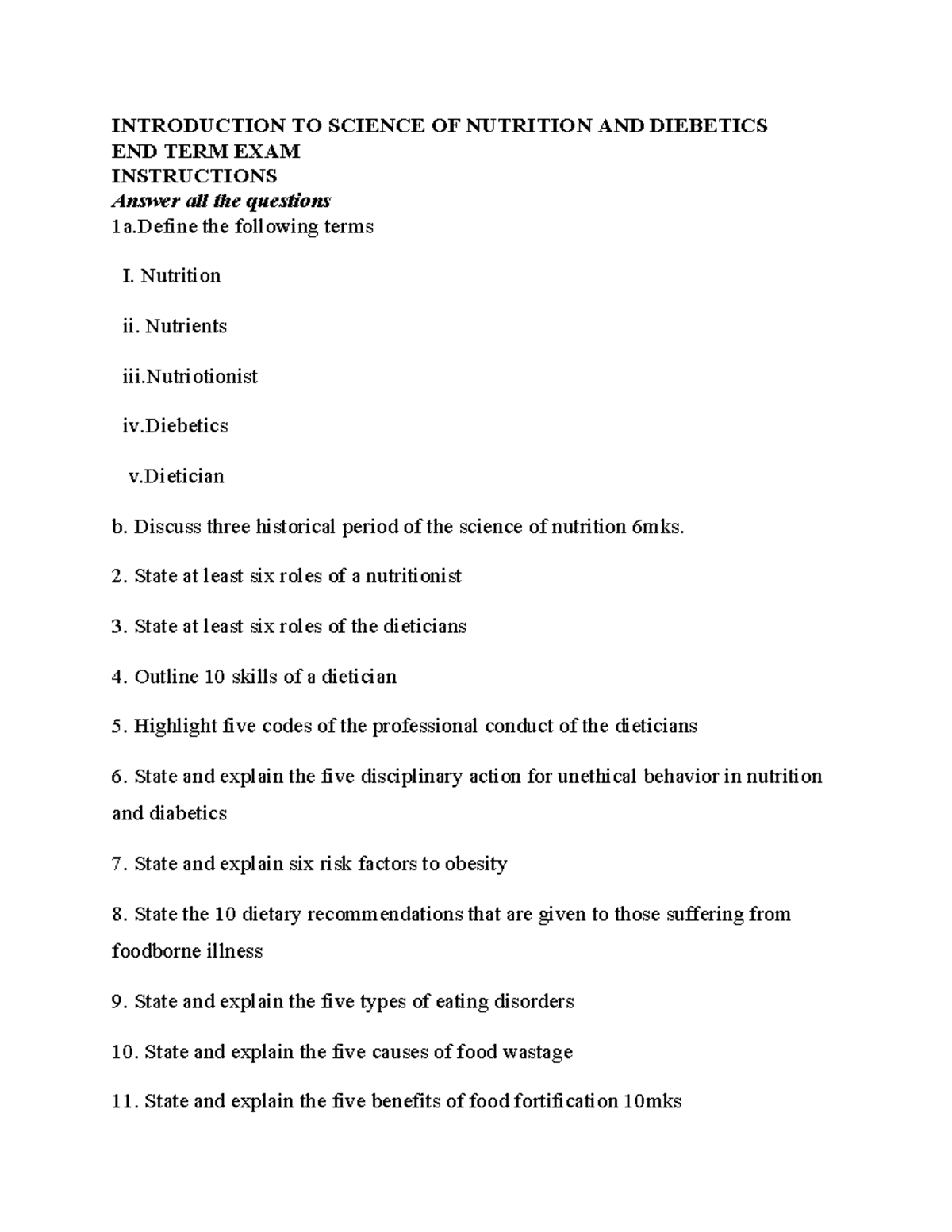 Introduction TO Science OF Nutrition AND Diebetics - INTRODUCTION TO ...