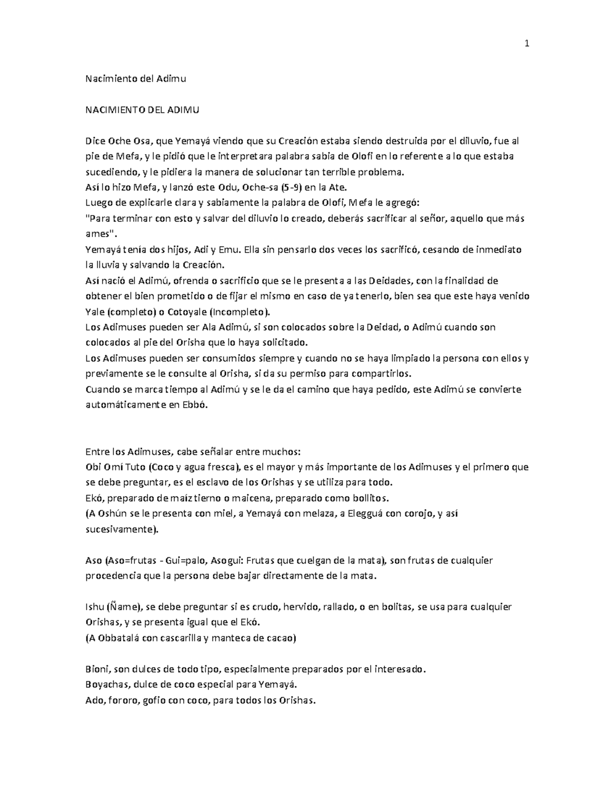 Nacimiento del Adimú: Ofrendas y Sacrificios en la Tradición Yoruba ...