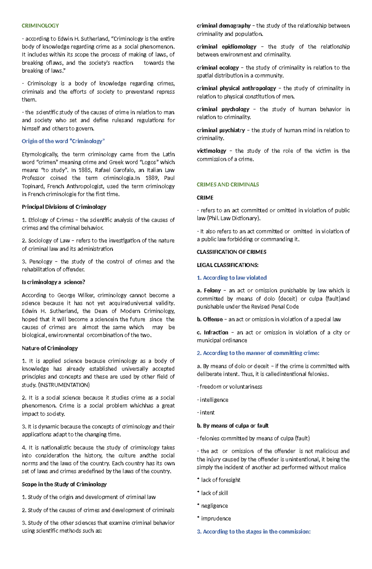 Crim 1 Final Exam Study Guide: Key Concepts & Theories in Criminology ...