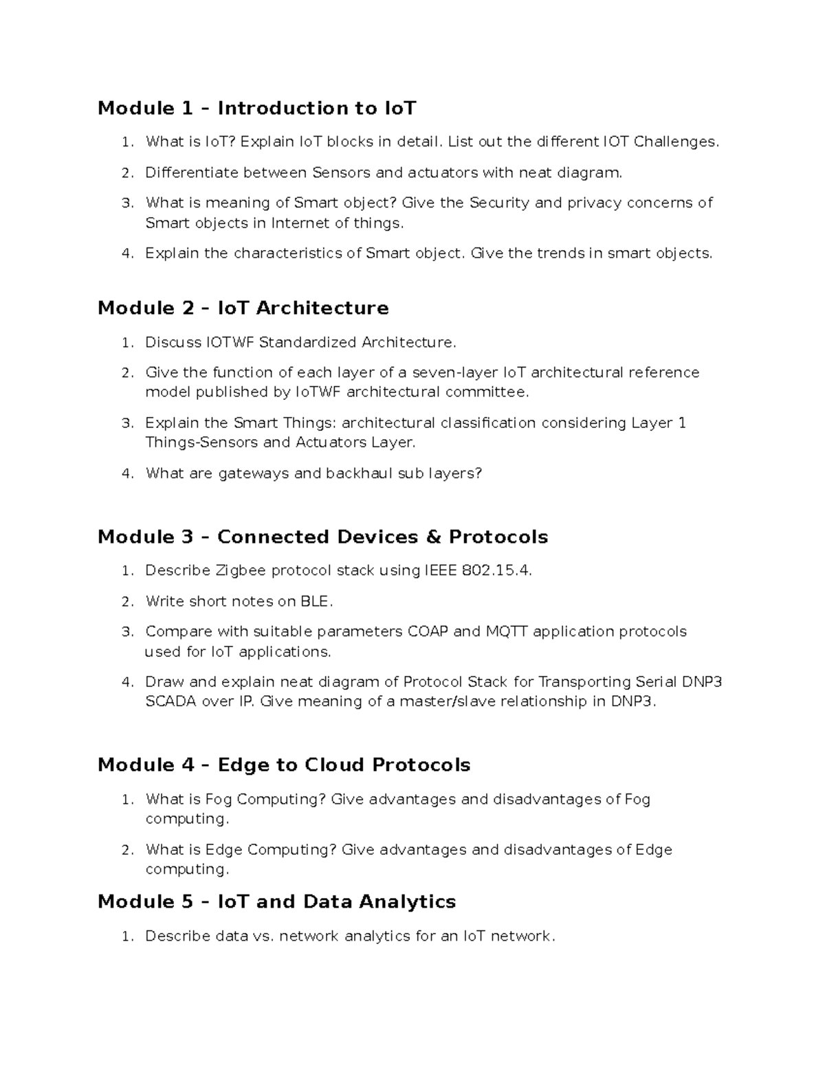 IOT Module Wise PYQ Solutions - CHJTSSU - Studocu
