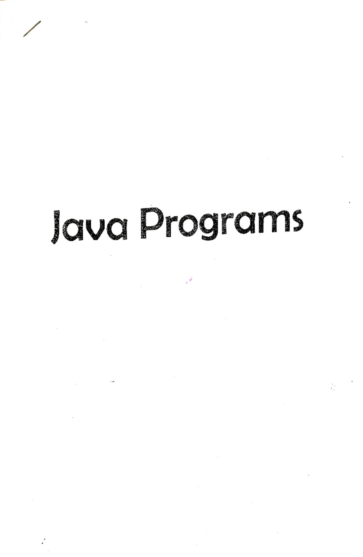 Java Programs for CST Students: Essential Coding Resources - Studocu