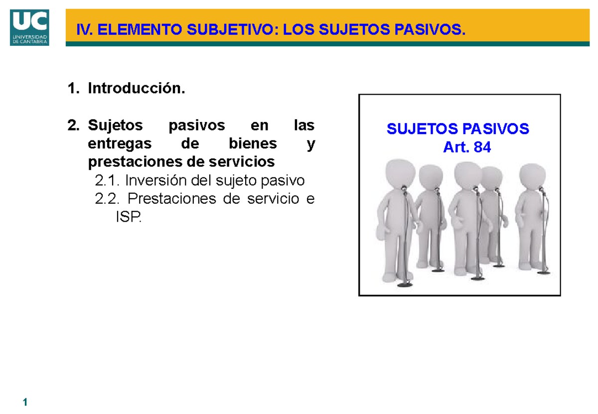 D. TEMA IV: Sujetos Pasivos y su Inversión en IVA - Studocu