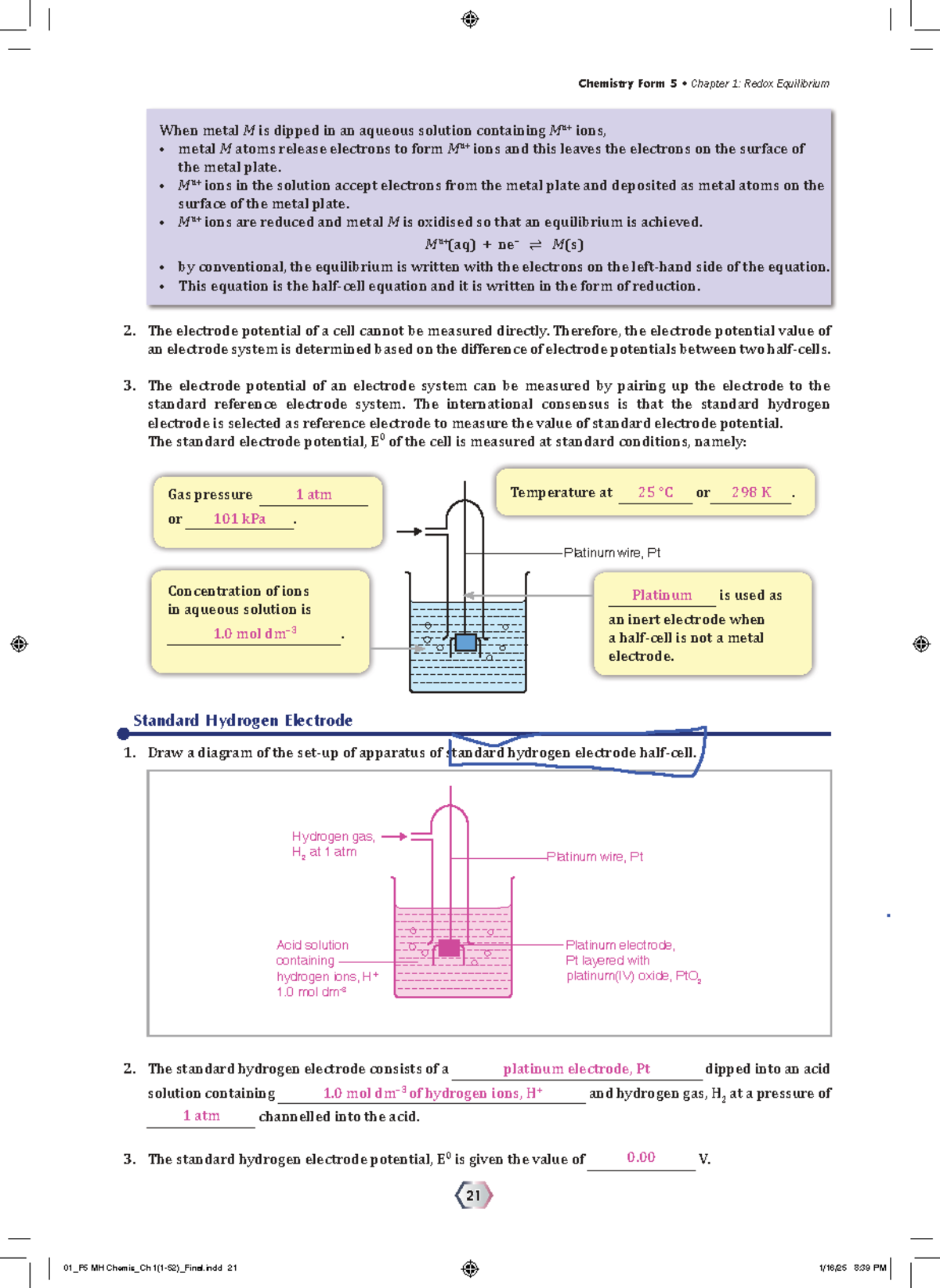 Chemistry F5 Final Exam Notes: Redox Equilibrium & Electrode Potential ...