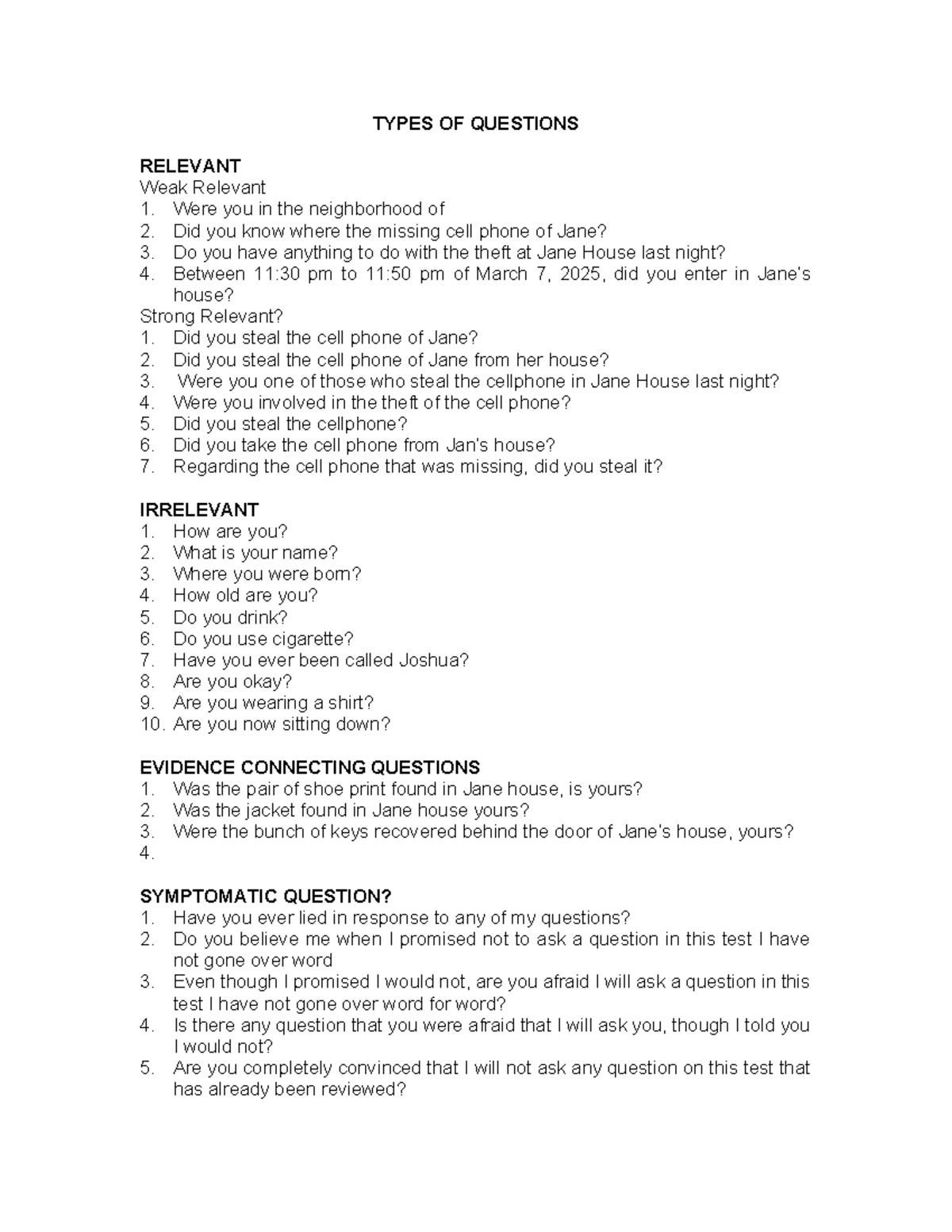 Types OF Questions - Study well guys. - TYPES OF QUESTIONS RELEVANT ...