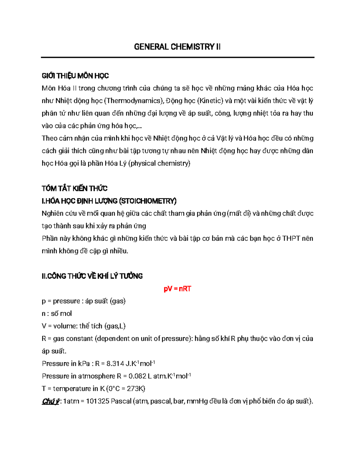Final Exam - Basics of General Chemistry II (Gen Chem II) - Studocu