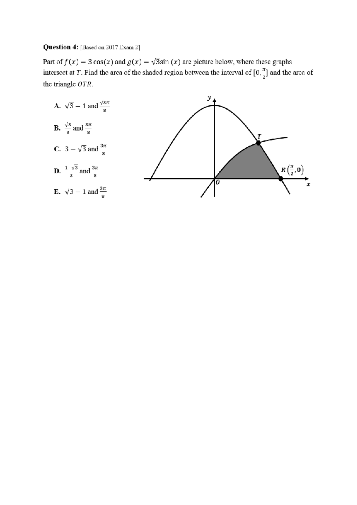 Practice Paper: Area Between Curves & Triangle OTR (2017 Exam) - Studocu