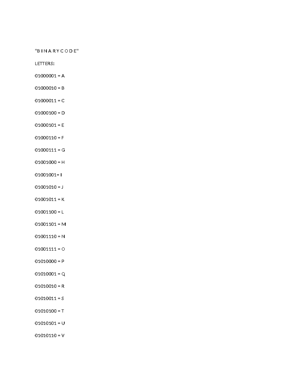 Binary Code - 