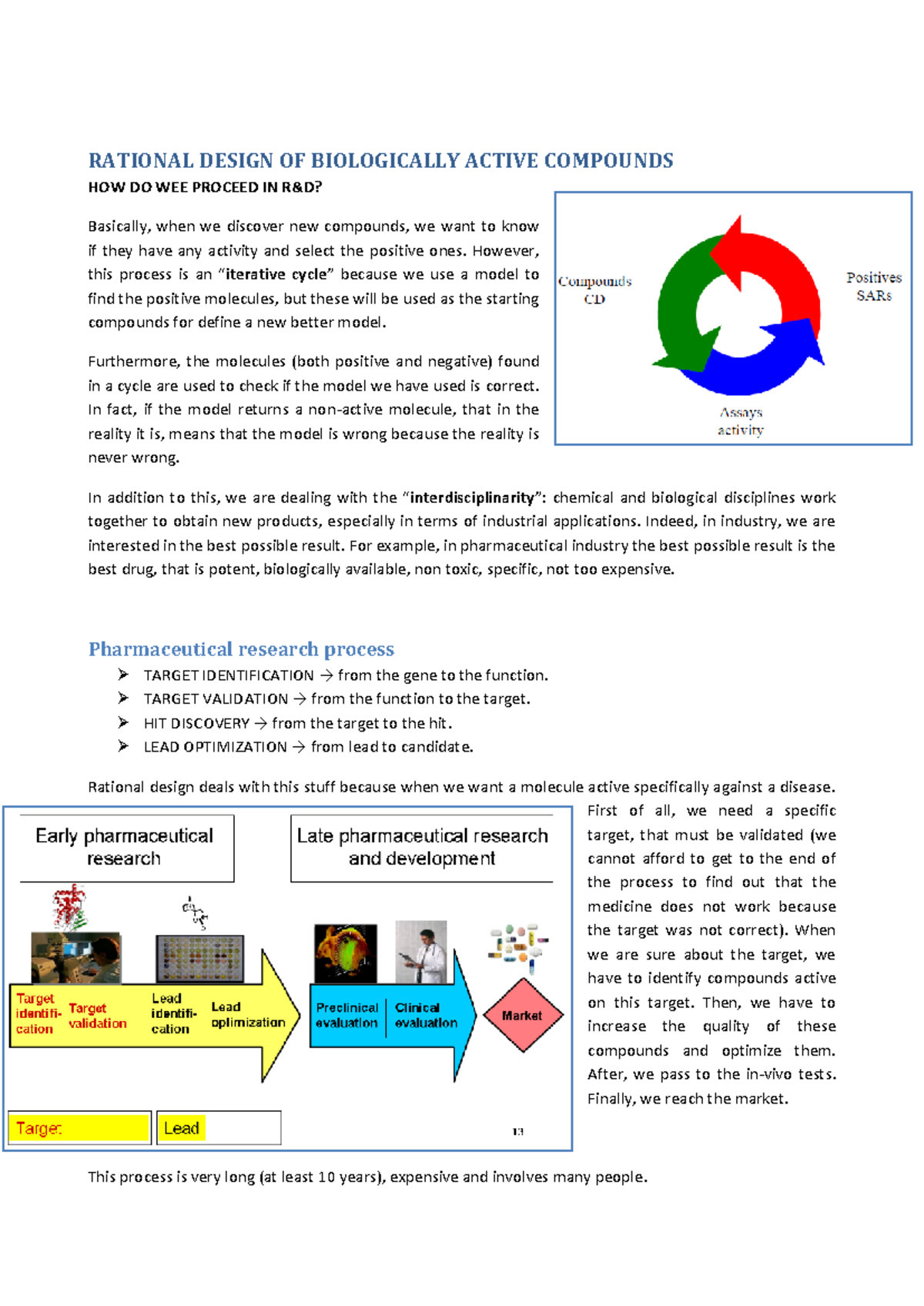 Rational Design of Biologically Active Compounds - MBB Lecture Notes ...